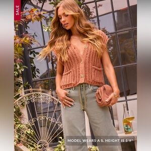 Vici Rust Knit Sweater Vest